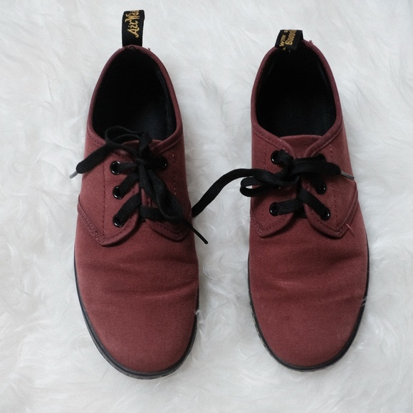 burgundy canvas doc martens